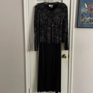 AugustMaxWoman black gown with rhinestone jacket